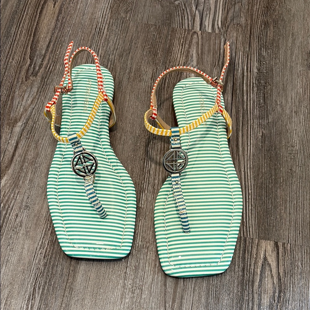 ANTONIO MELANI Multicolored Striped Sandals